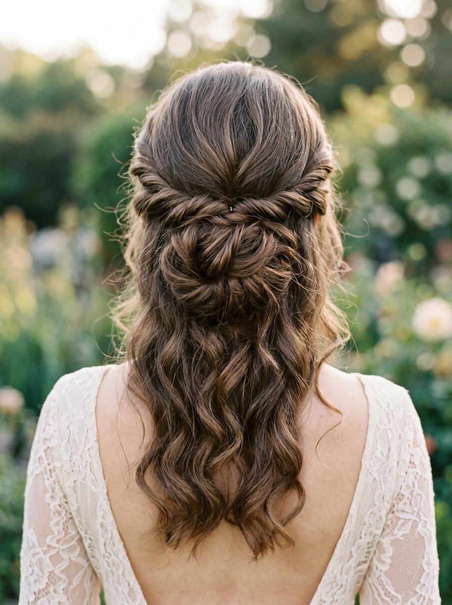 Twisted Half-Crown Updo - Hochsteckfrisur für lange Haare